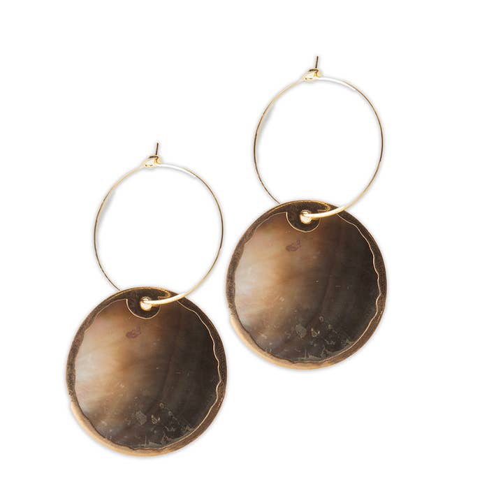 Earrings, Black Capiz Shell, Beach Jewelry for wholesale by Lenny & Eva