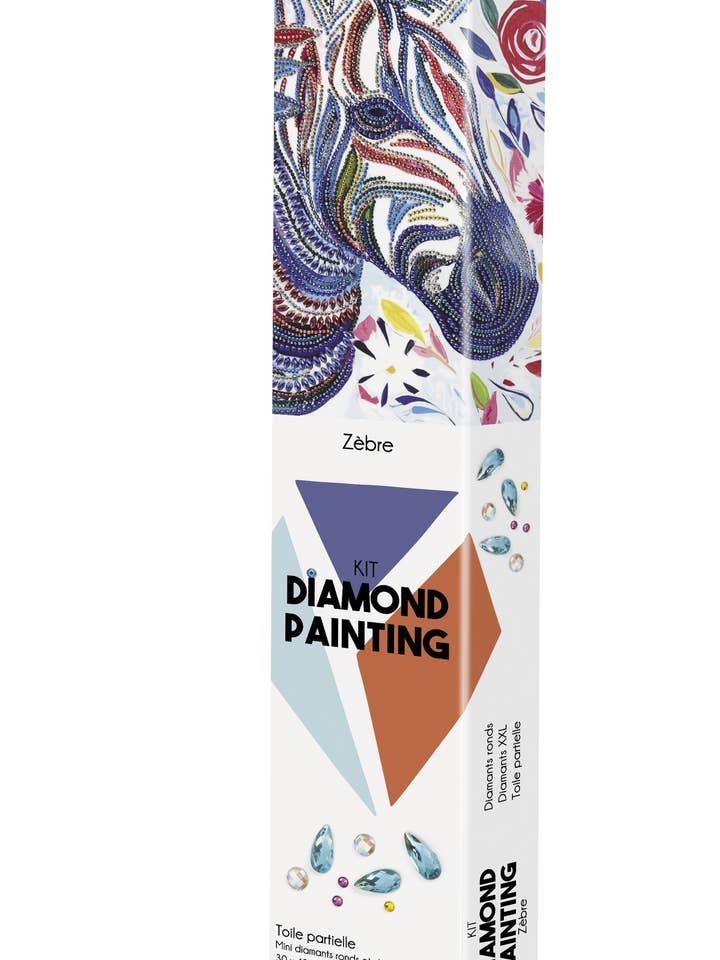 ZEBRA DIPINTA A DIAMANTI per la vendita all'ingrosso da parte di Graine Créative