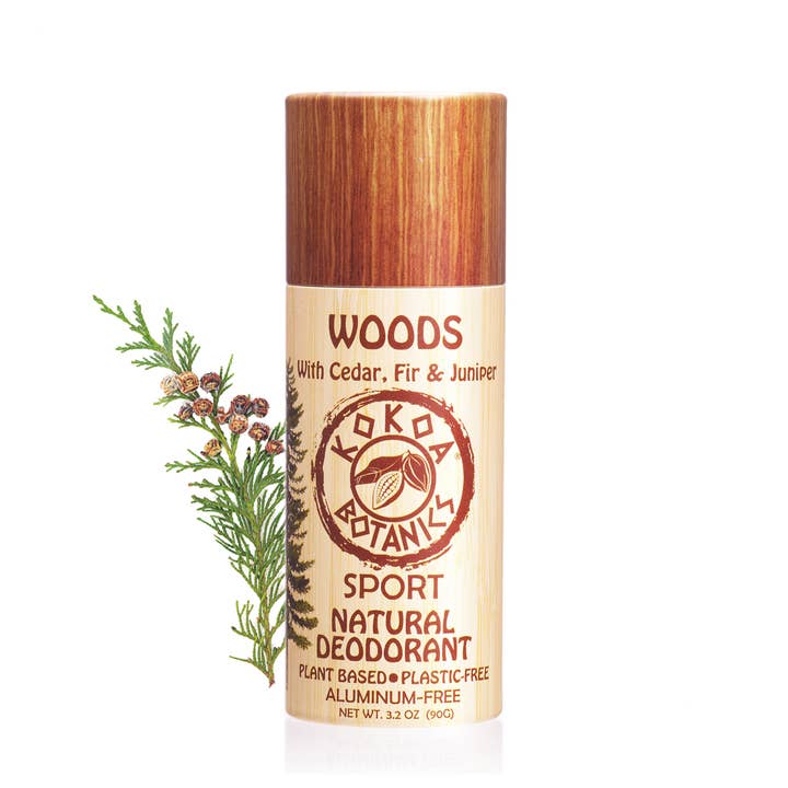 Kokoa Botanics - Venta al por mayor Desodorante - Unisex - WOODS - Desodorante natural de magnesio y zinc 3,2 oz