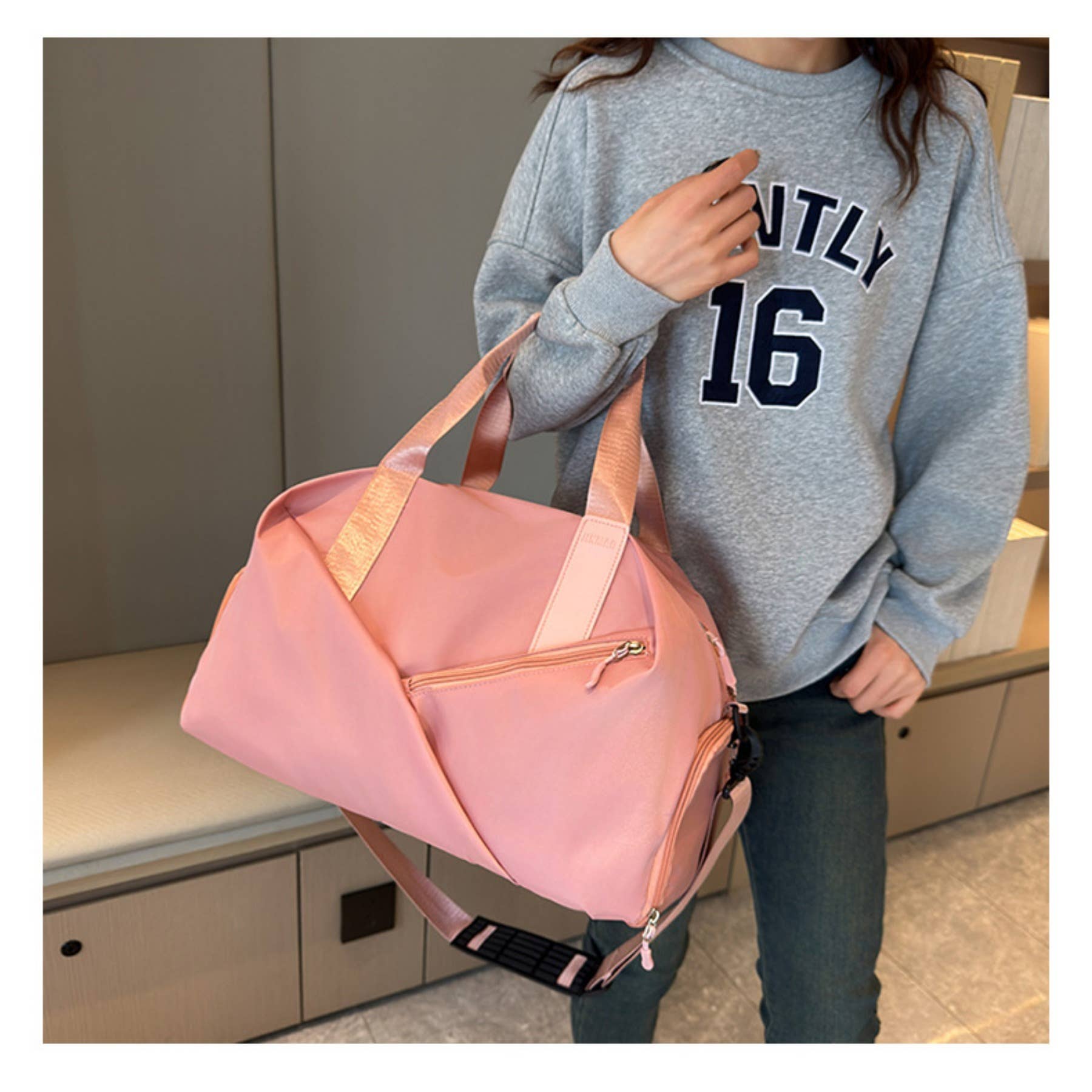 wandf - Vente Sac de voyage – femme - Sac de sport de voyage et de fitness - Séparation étanche pour le mouillé et le sec17