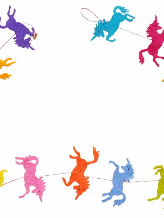 60" Felt garland, UNICORN multi for wholesale by Giftsland