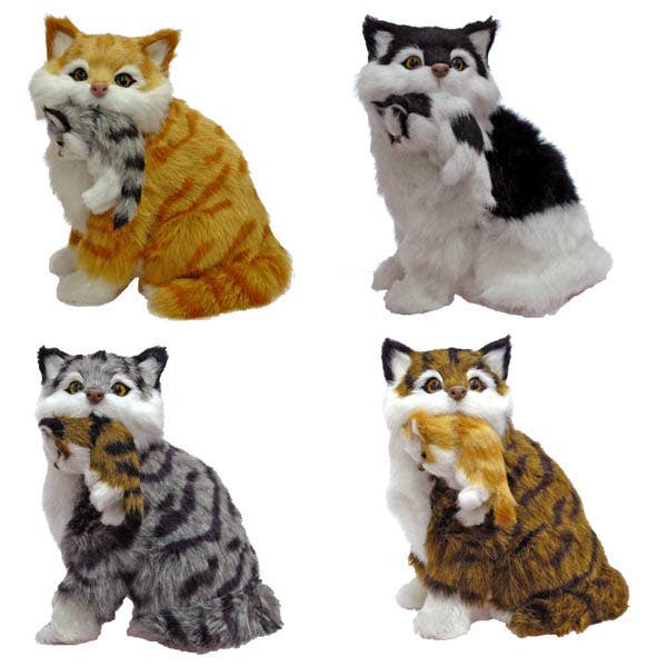 Figuur Kat Met Kittens Met Haar voor wholesale door JUMI