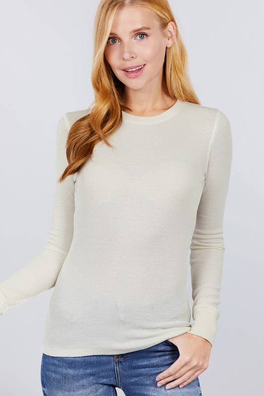 Vanilla Monkey - Wholesale Knit Top - Women's - Long Sleeve Crew Neck Thermal Knit Top4