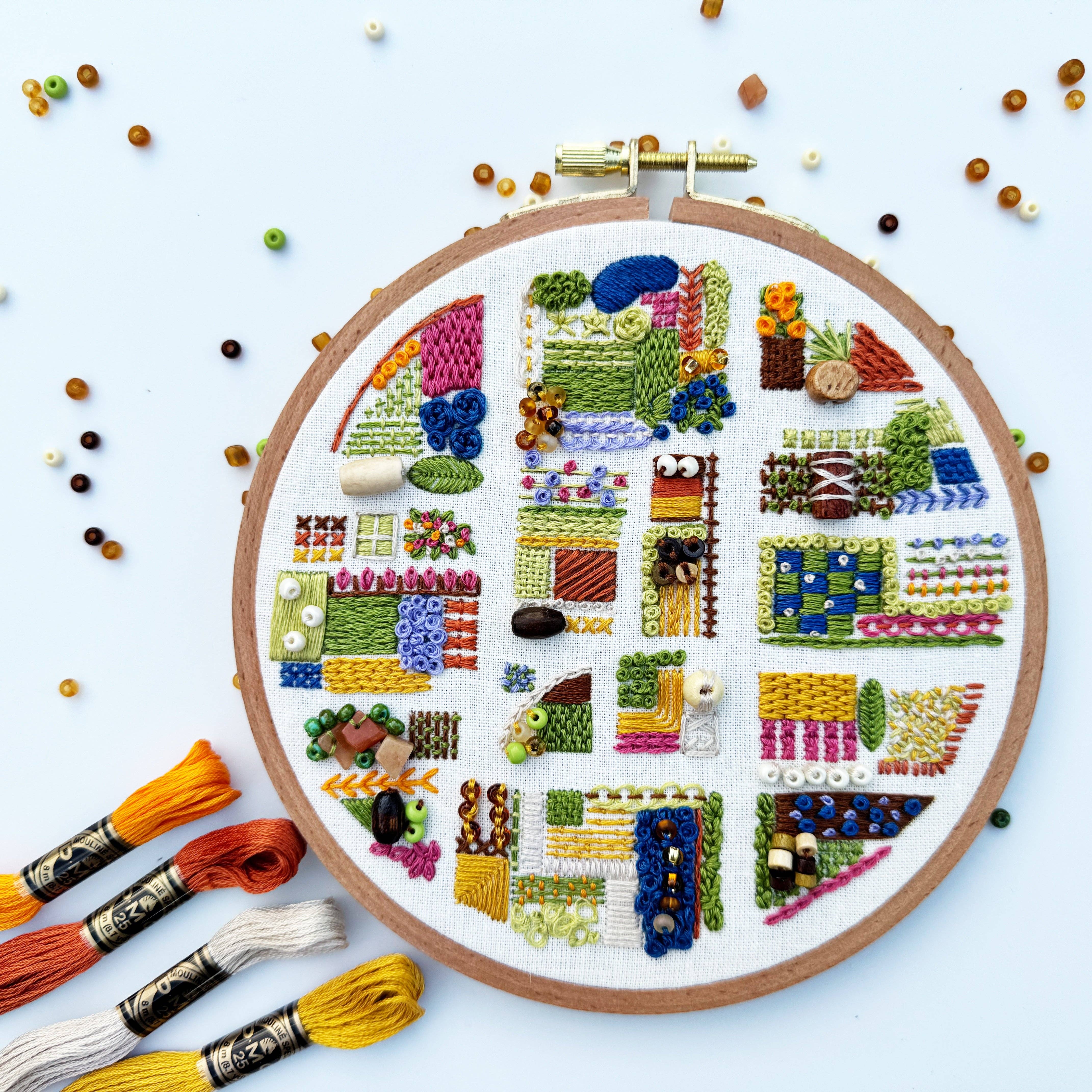 Rosanna Diggs Embroidery - Wholesale Embroidery/Cross Stitch Supplies - August in the Garden - Advanced Embroidery Kit8