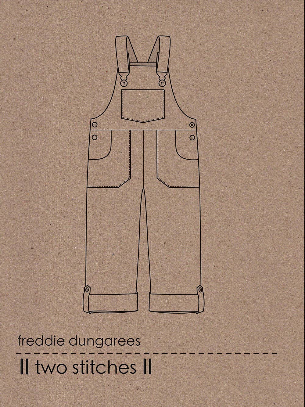 Two Stitches Patterns – wholesale Craft sewing kit – Freddie Dungarees - Sewing Pattern for Childrenswear2
