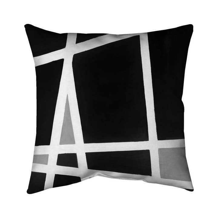 Grå Svartvita abstrakta former | Invändig kudde 18 ”x 18" för wholesale på Faire