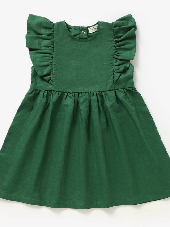 Forest Green The Holly Dress -Forest Green-Organic Linen sleeveless dress for wholesale on Faire2