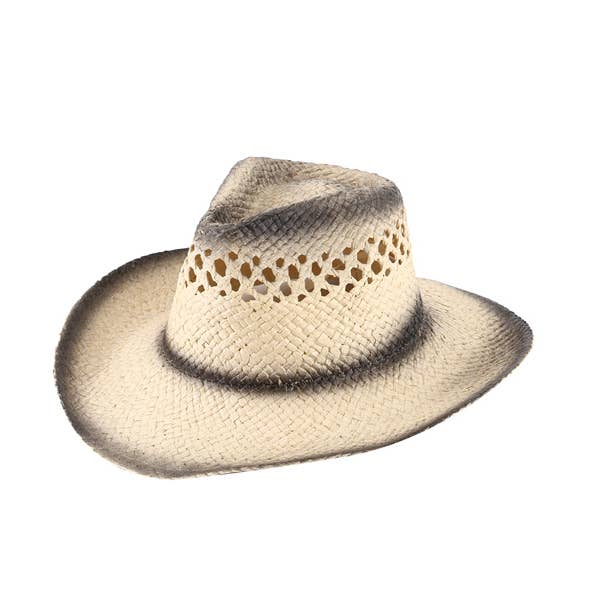 Svart Western Straw Fedora stråhatt dam för wholesale på Faire