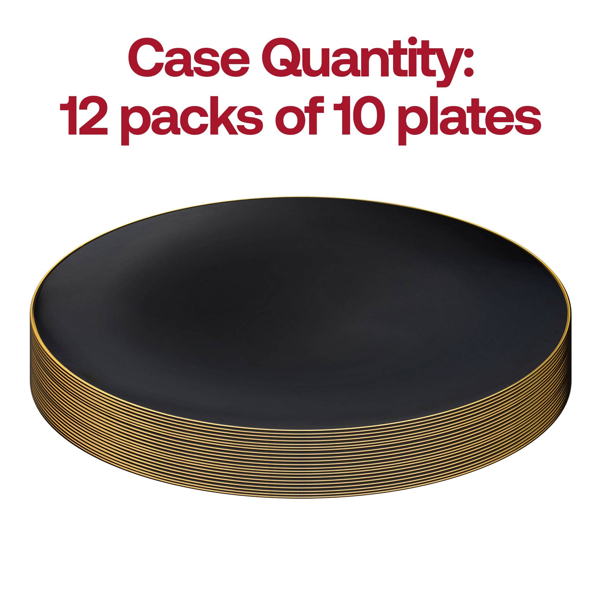Smarty had a Party - Wholesale Disposable Plate - 10.25" Black w/ Gold Organic Plastic Dinner Plates - 120 pcs3