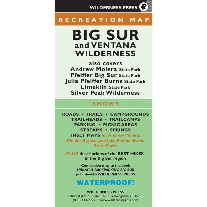 Map Big Sur & Ventana Recreation 3ed for wholesale by AdventureKEEN