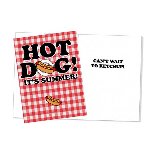 Sunny Marshmallow - Vendita all'ingrosso Biglietti di auguri generici - NUOVO! HOT DOG! È ESTATE! Carta Charm per Scarpe