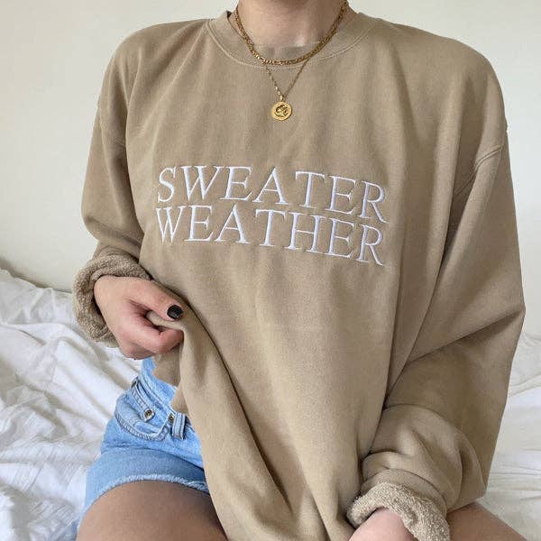 Sweater Weather Crewneck Sweatshirt for wholesale by Rags Revived