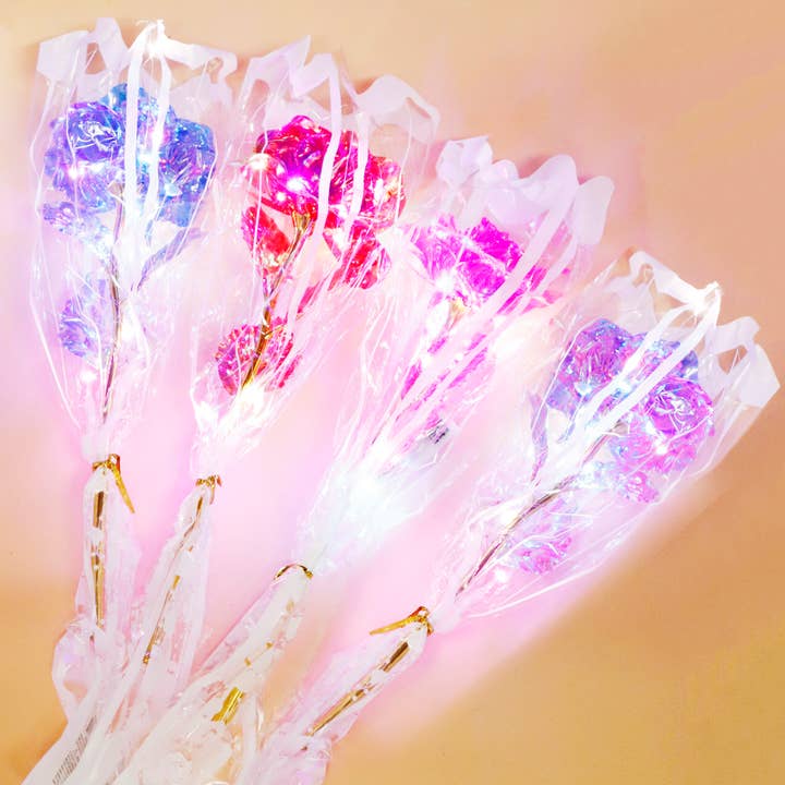 Cap Zone - Vente Fleurs artificielles - Bouquet de roses Galaxy à éclairage LED métallisé1