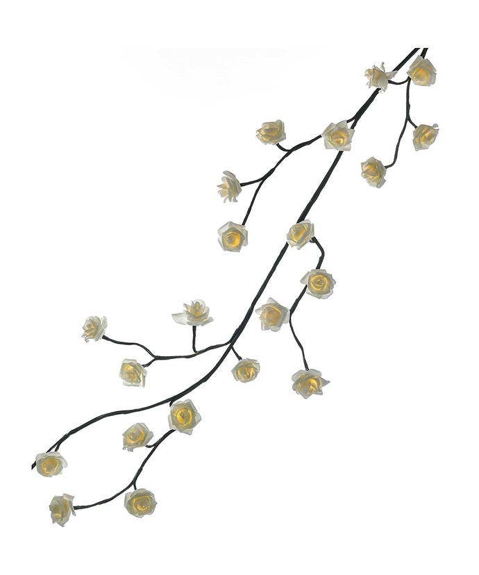 Kurt S. Adler, Inc. - Wholesale Bunting/Garland - 6'GREEN GARLAND W/48L WM W ROSE LIGHTS1