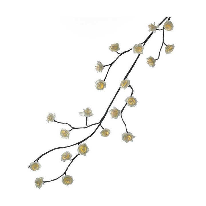 Kurt S. Adler, Inc. - Wholesale Bunting/Garland - 6'GREEN GARLAND W/48L WM W ROSE LIGHTS1