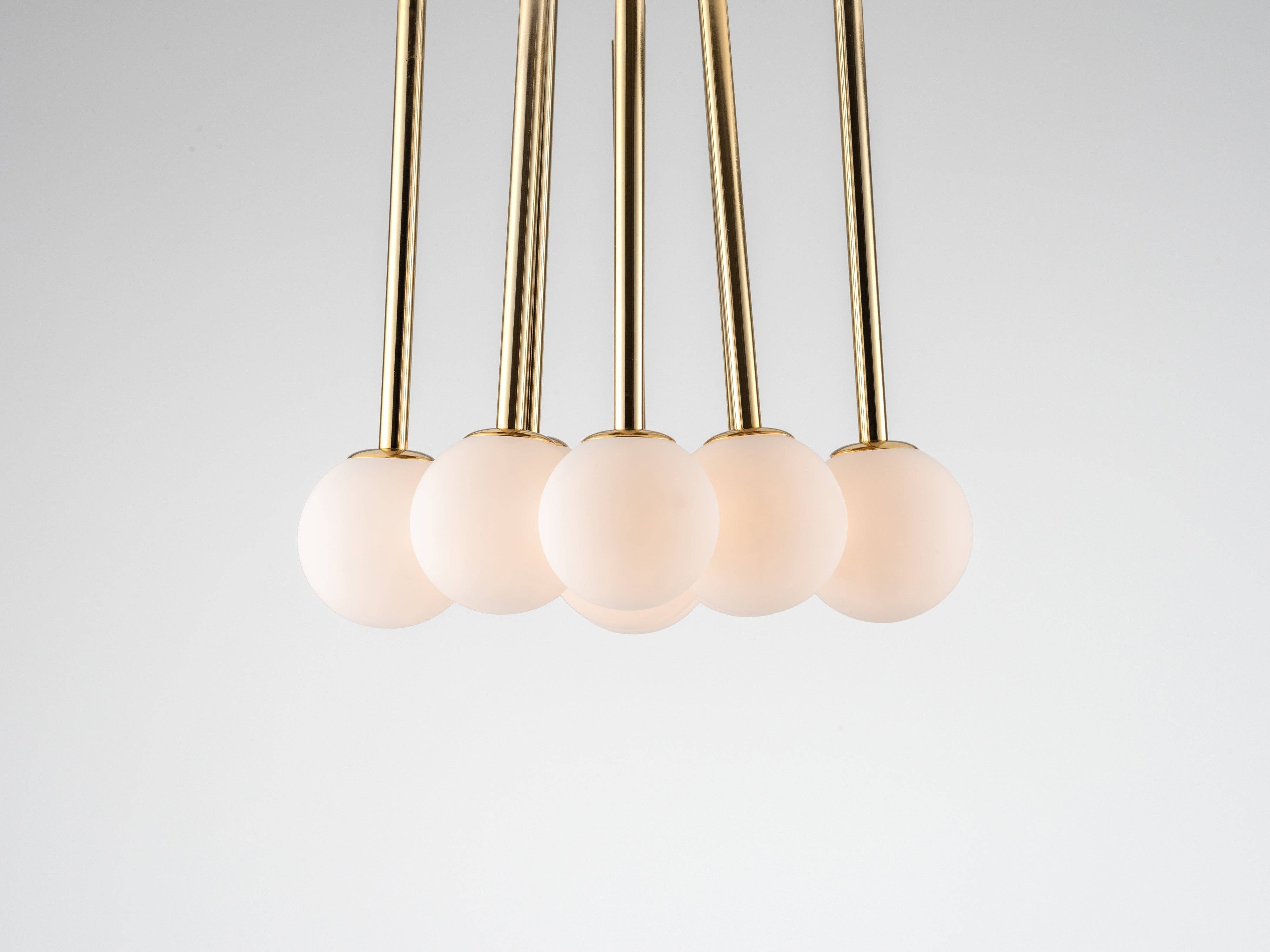 houseof - Wholesale Chandelier/Hanging Light - Opal Ball Cluster Ceiling Light In Brass3