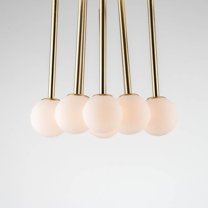 houseof - Wholesale Chandelier/Hanging Light - Opal Ball Cluster Ceiling Light In Brass3