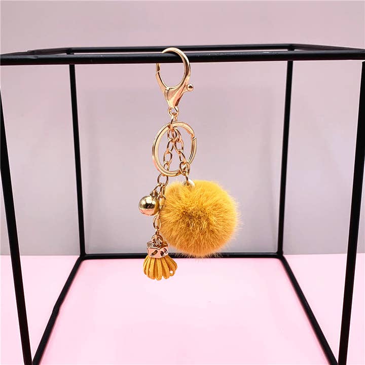 VividLux – wholesale Keychain – Women's – Cute Fluffy Pom Pom Keychain Plush Bag Charm Bag Charm13