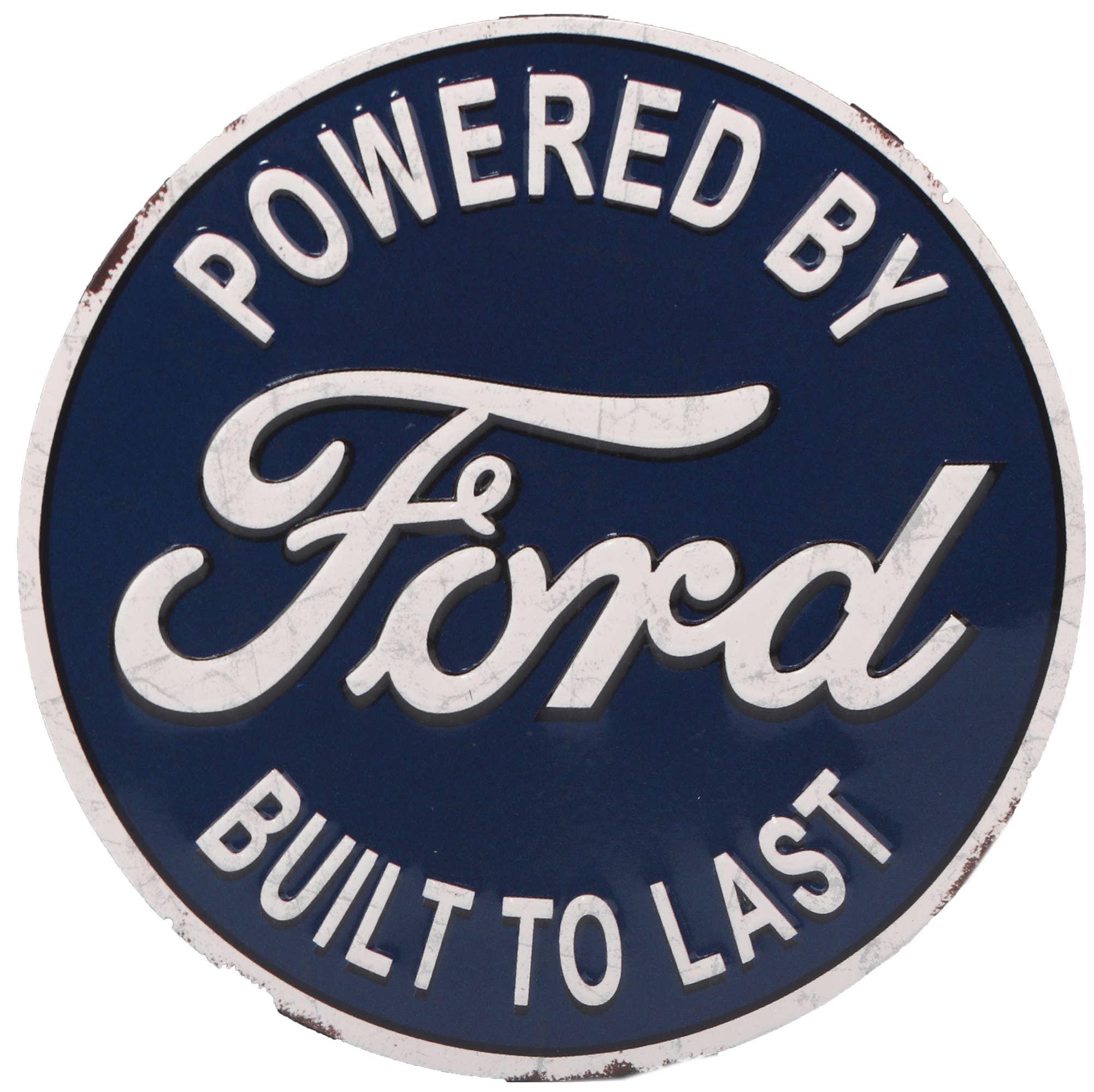 Open Road Brands, LLC - Vente Aimants - Ford - Aimant rond en métal « Powered by Ford Built to Last »0