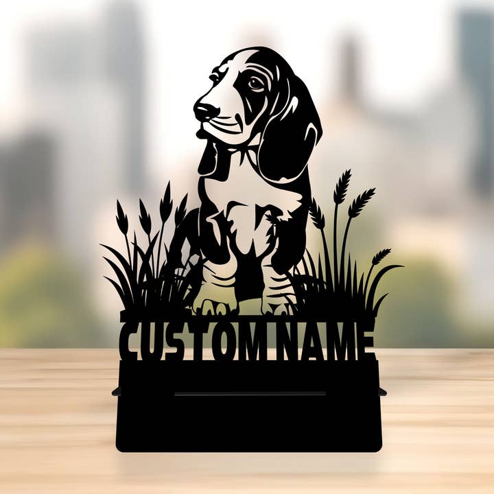 Individuelle Basset-Hound-Hund Handyhalterung, Schreibtischhalter Dekor für den Großhandel von Glow Neon