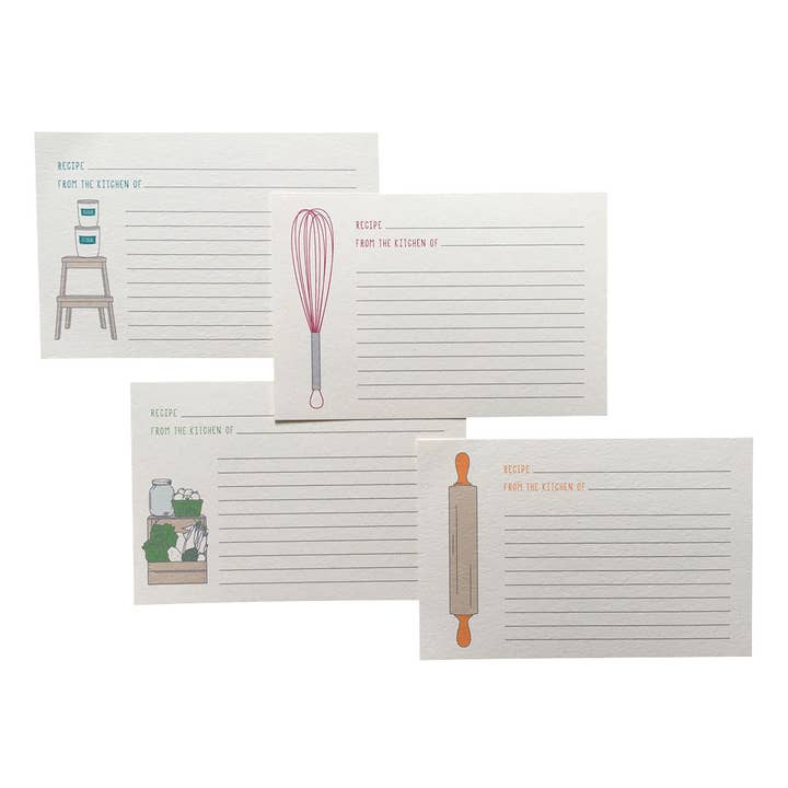 Recipe Cards (set of 8) for wholesale by Miss Print Paper