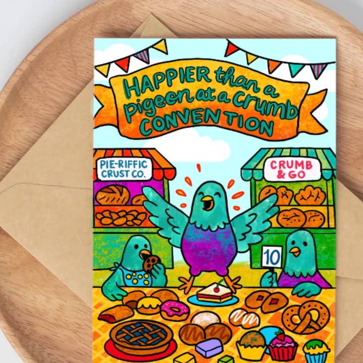 Crumb & Get it Celebration Card for wholesale by Puckleberry Finn