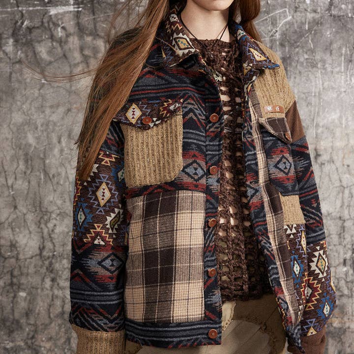 Patterned Patchwork Button-Up Jacket and other Purchase Wholesale widgeon jacket. Free Returns & Net 60 Terms on Faire trending on Faire.