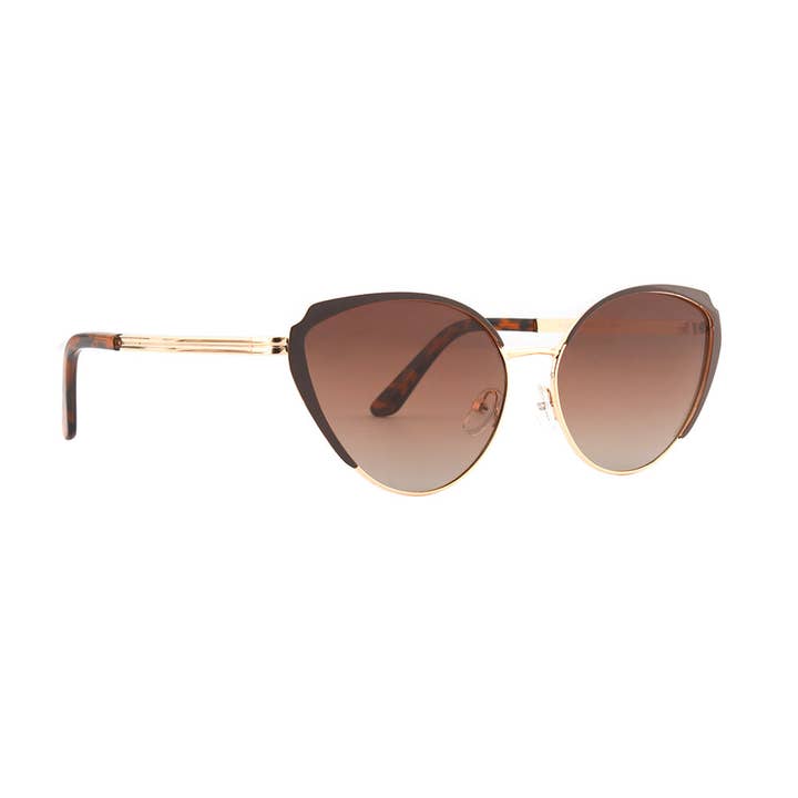 Ryan Simkhai Eyeshop - Wholesale Sunglasses - Women's - LOTUS | Gold / Brown Frame / Tortoise Tips | Polarized Sunglasses