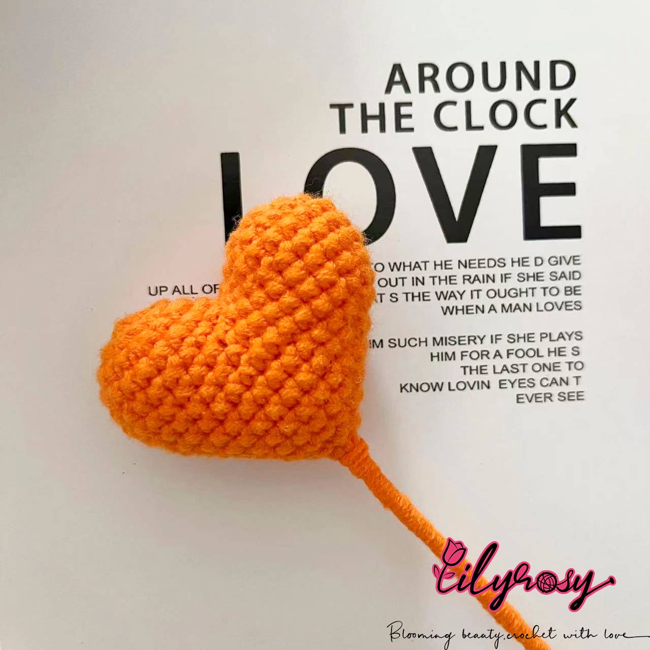 Lilyrosy（Duty free) – Flores artificiais por atacado – Lilyrosy Coração em Crochê, Presentes Artesanais4