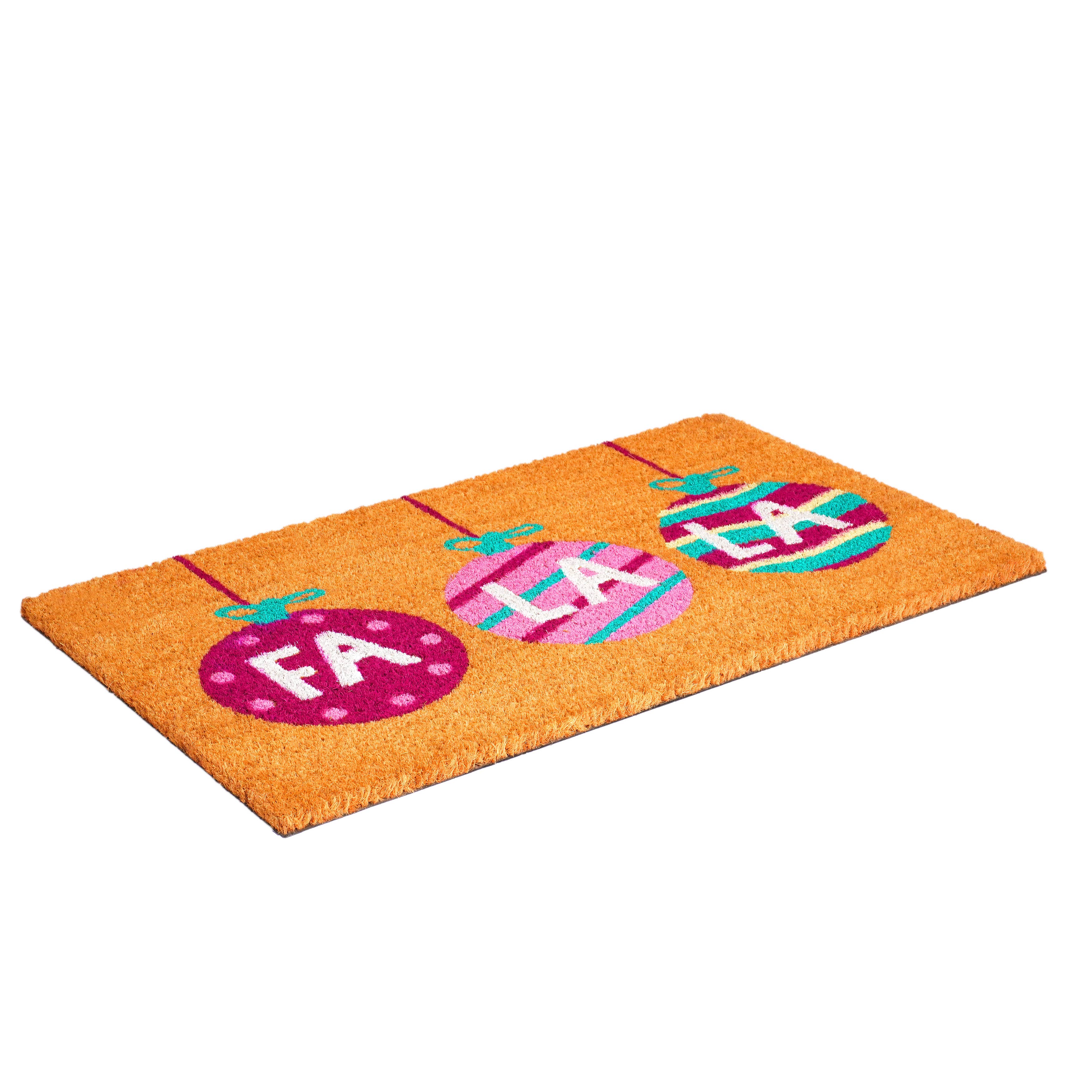 HomeRoots - Wholesale Door Mat - 17" X 29" Brown White And Pink Christmas Outdoor Coir Door Mat2