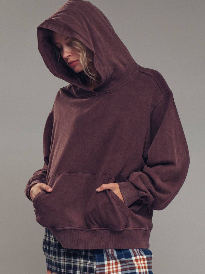 Urban Daizy - Wholesale Hoodie - Women's - Vintage Wash Oversized Brushed Hoodie33