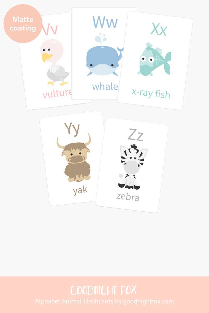 GoodnightFox - Wholesale Learning Cards - Kids & Baby - Alphabet Flashcards (26 Cards)4