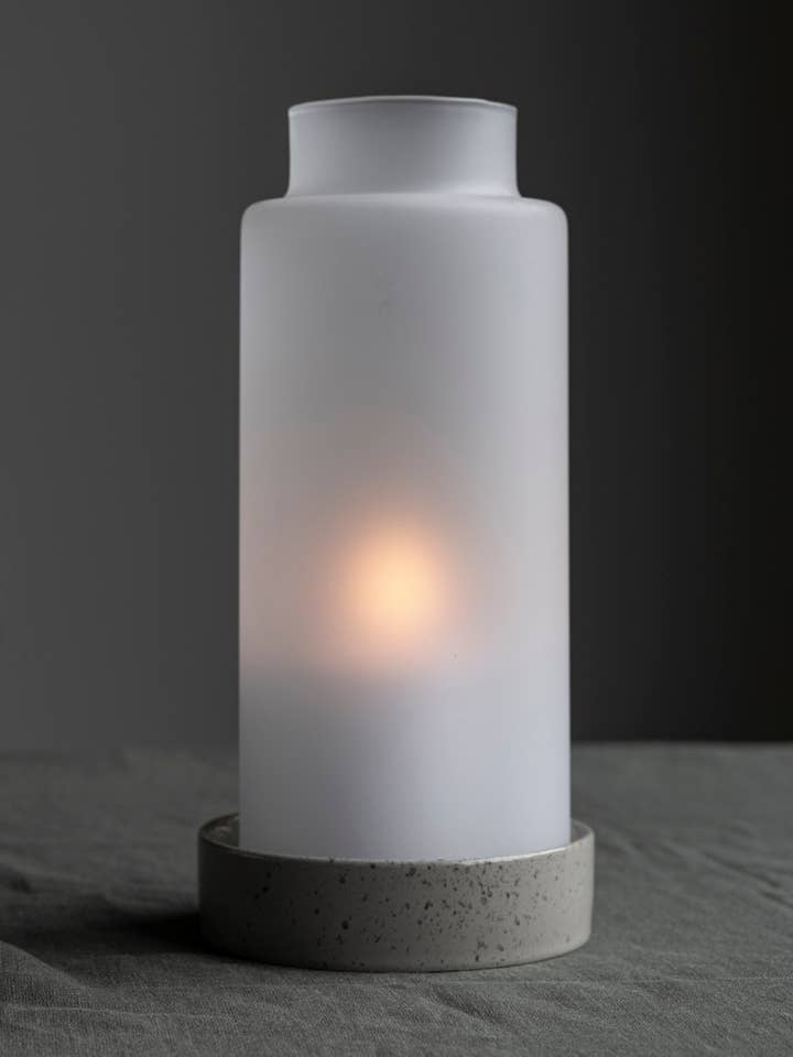 Storm Frosted Glass Cylinder With Edge for wholesale by STOREFACTORY