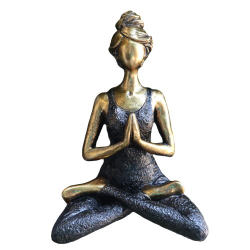 AWGifts Europe - Wholesale Decorative Figurine - Yoga Lady Figure -  Bronze & Black 24cm2