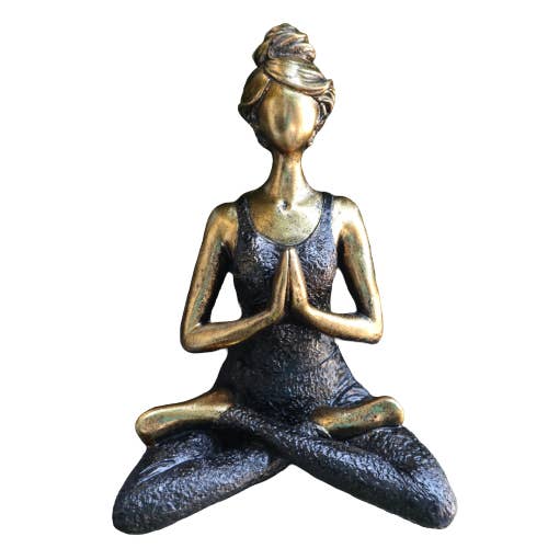 AWGifts Europe - Wholesale Decorative Figurine - Yoga Lady Figure - Bronze & Black 24cm2