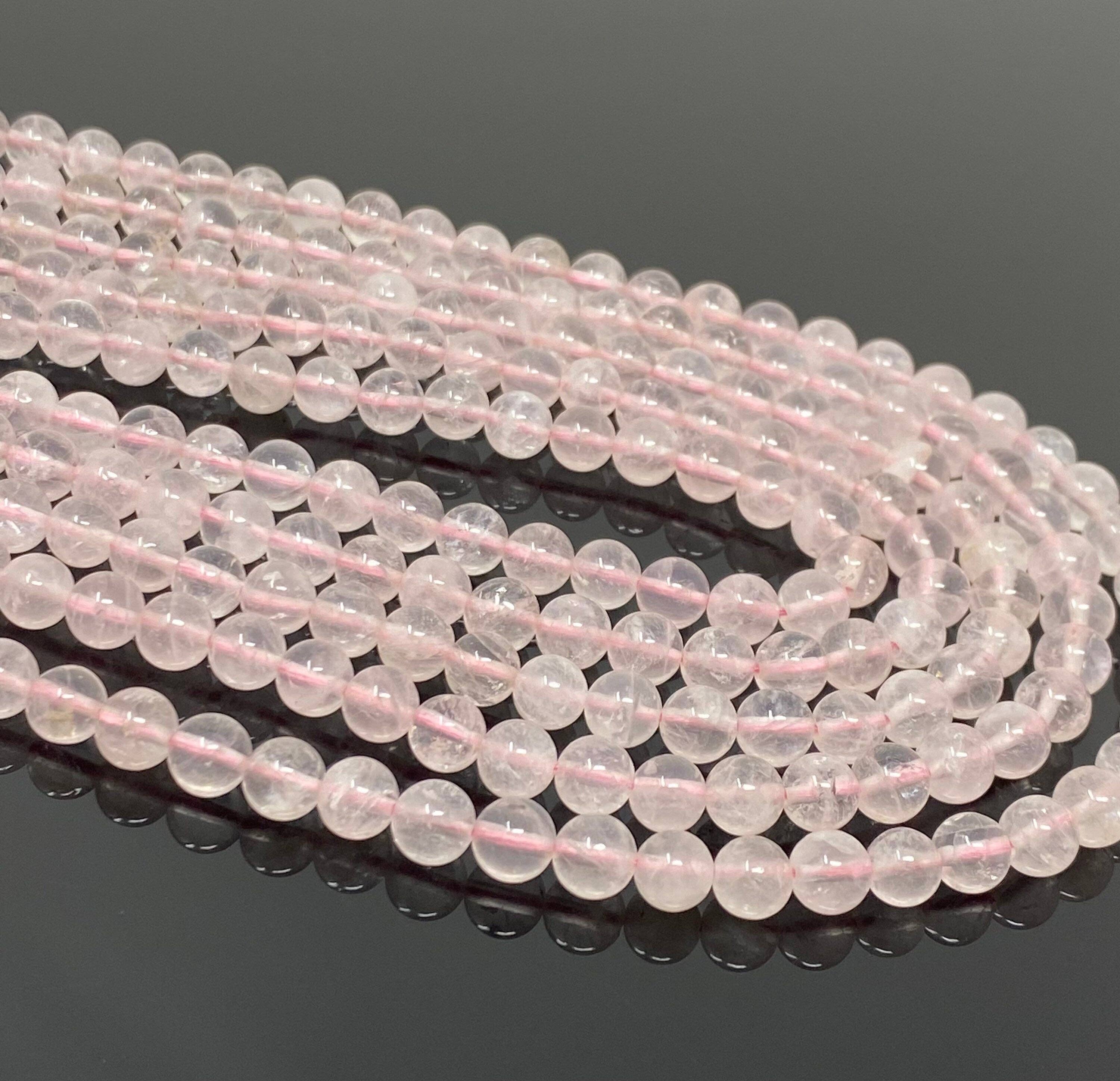 Akstar Gems - Wholesale Beads - 6.5mm Rose Quartz Gemstone Beads, Jewelry Supplies for Jewelry Making, Wholesale Bulk Beads, AAA Quality, 15” Strand1