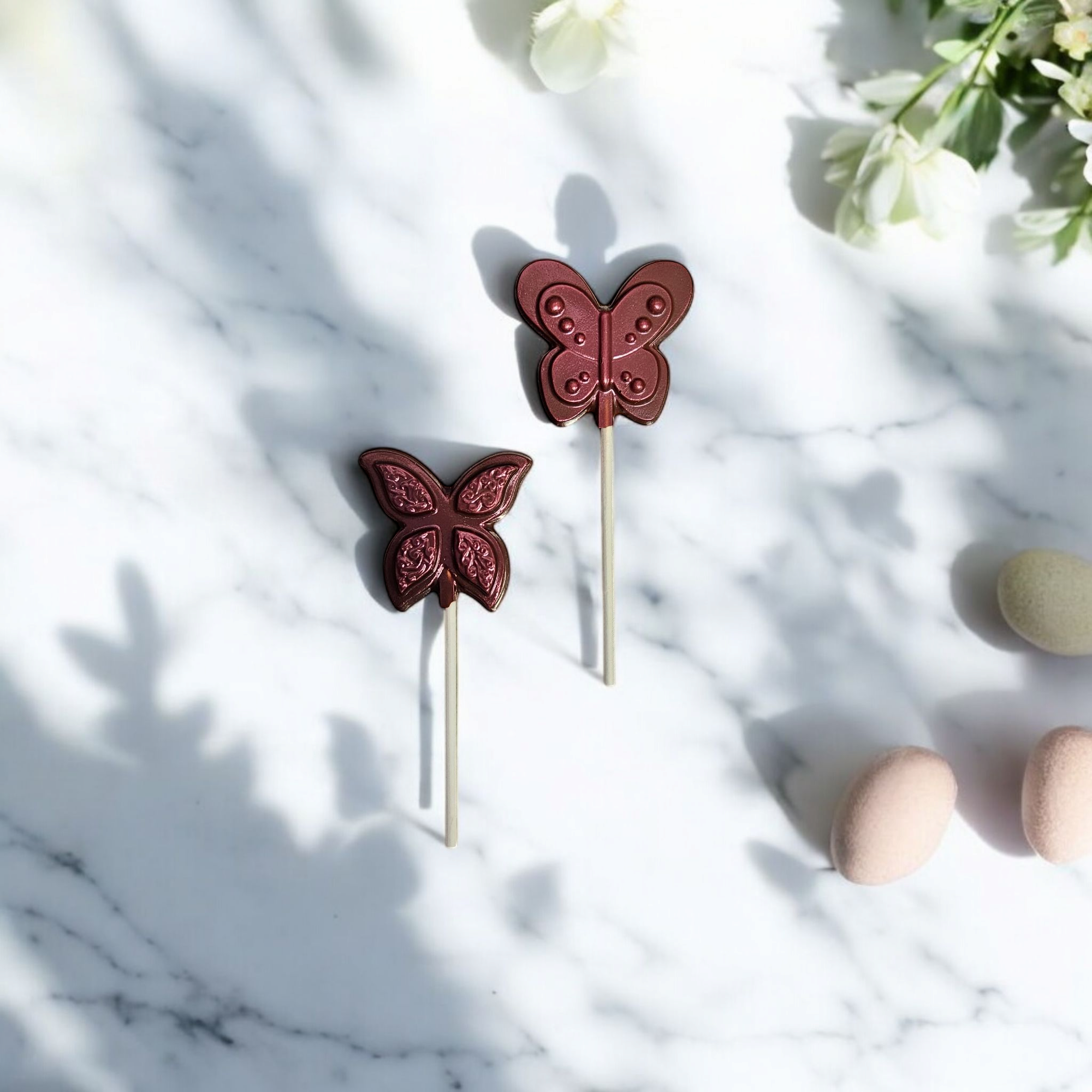 J. Patrice Chocolate Studio - Wholesale Chocolate - Butterfly Chocolate Lollipop 0