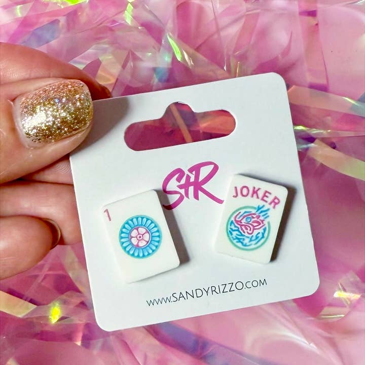 Sandy + Rizzo - Wholesale Stud/Post Earrings - Mahjong Joker Stud6
