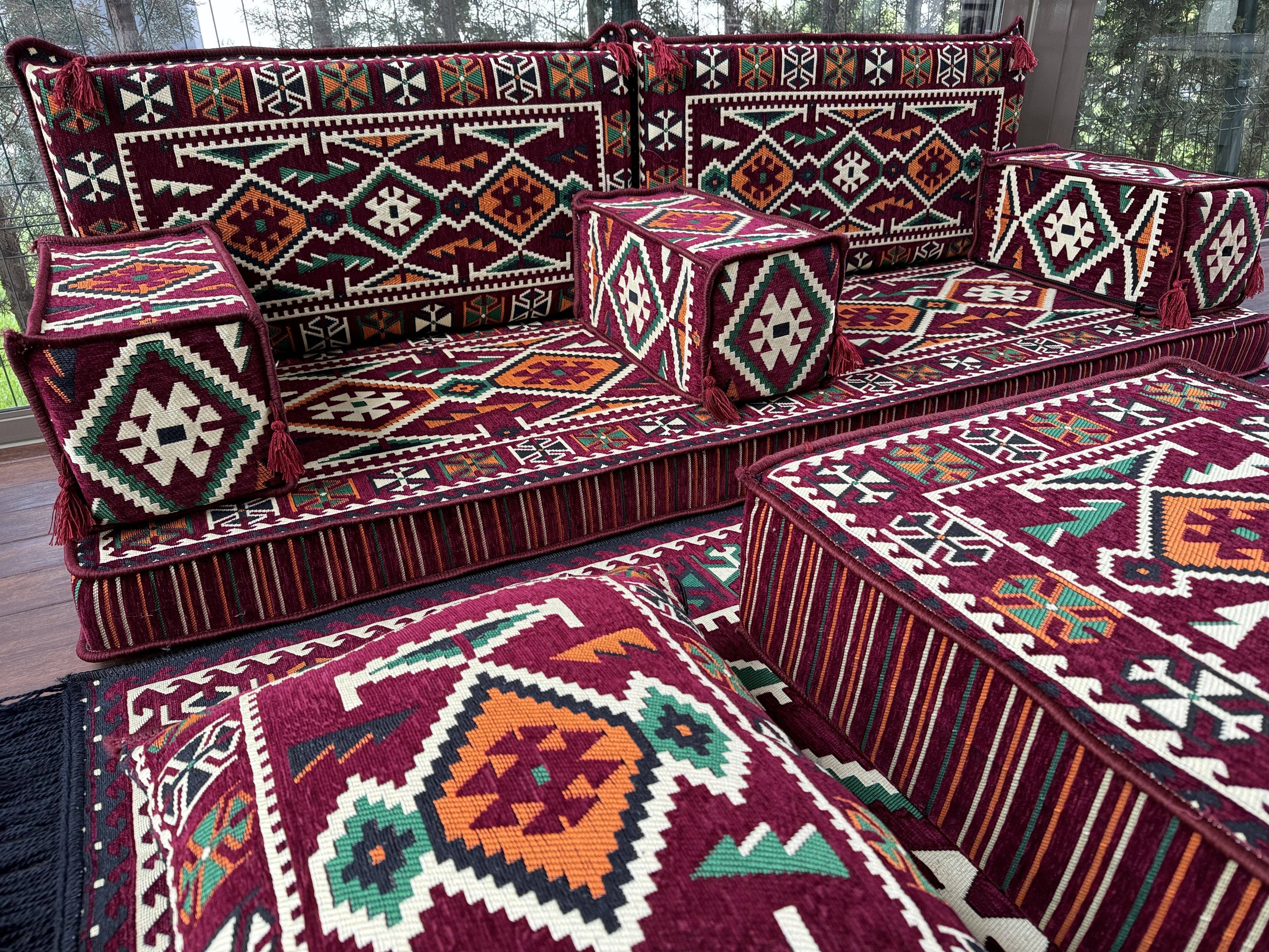 The Loom Wholesale – wholesale Sofa – Handmade Kilim Sofa Set for Rustic Floor Seating11