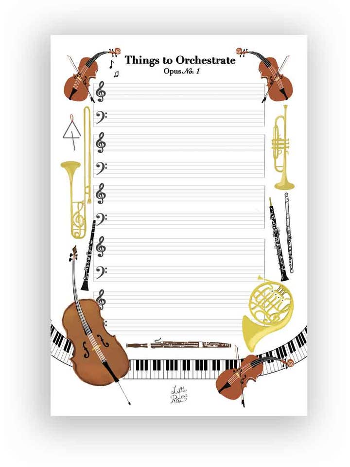 Cosas para Orquestar Bloc de Notas Musical para venta al por mayor de Little Love Press