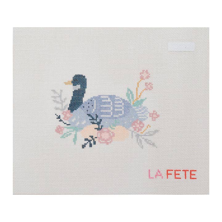 12 Days Of Christmas - Six Geese A-Laying Hand Painted Needlepoint Canvas for wholesale by La Fete Needlepoint