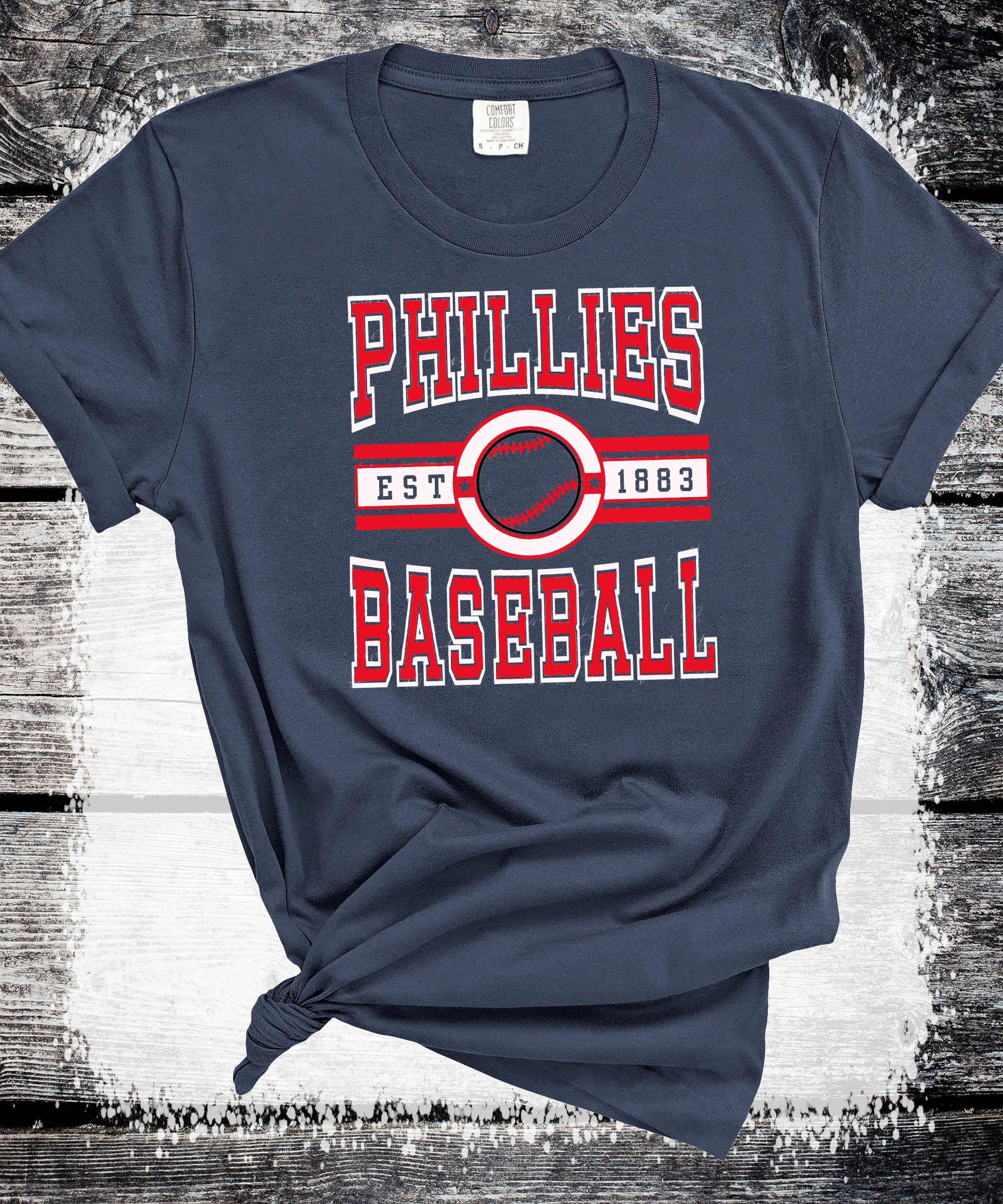 A Blessed Texas Mess Boutique - Wholesale Screen Printed T-Shirt - Women's - Philly Baseball Phillies Ball Game Philadelphia Baseball1