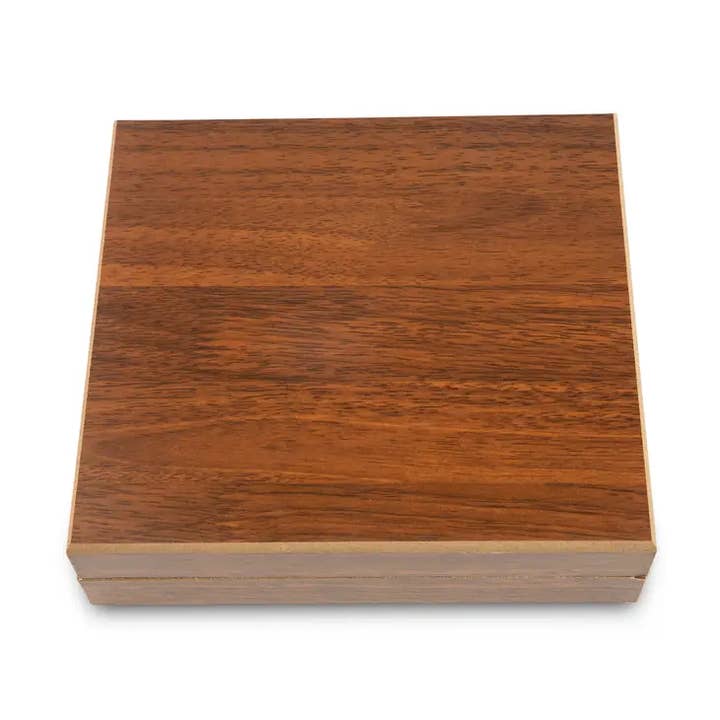 Weddingstar Inc. – wholesale Flask – Wood Gift Box & Black Metal Hip Flask Set - Blank