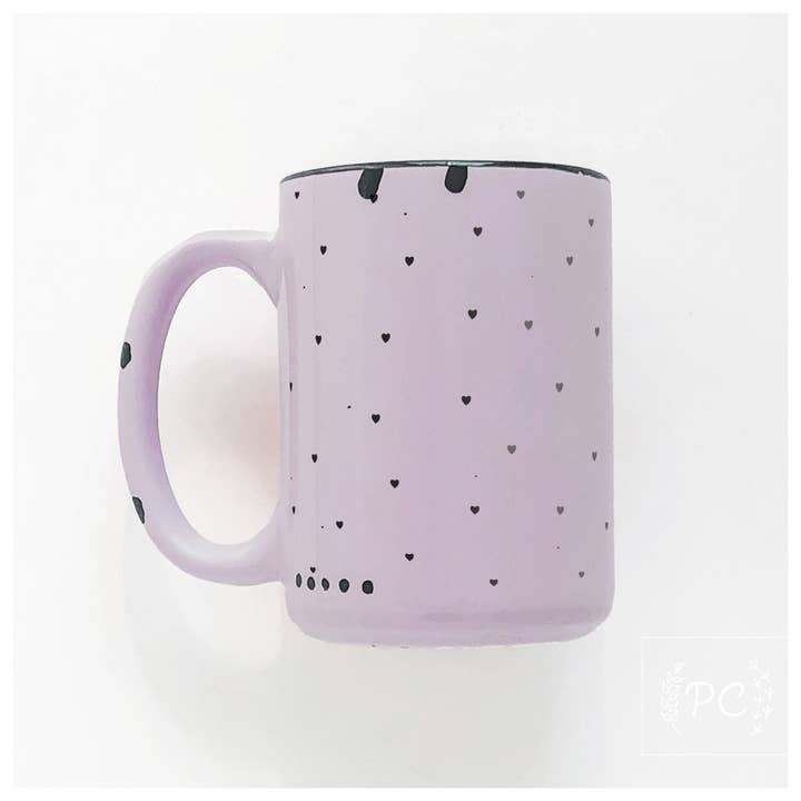 Prairie Chick Prints - Wholesale Coffee Mug - mini hearts | ceramic mug5