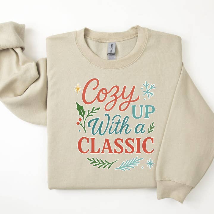 "Riscaldati con un classico" Felpa da lettura invernale per la vendita all'ingrosso da parte di The Obstinate Octopus