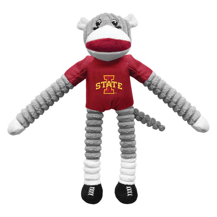 Little Earth Productions - Wholesale Pet Plush Toy - Dog - NCAA Iowa State Cyclones Team Sock Monkey Pet Toy