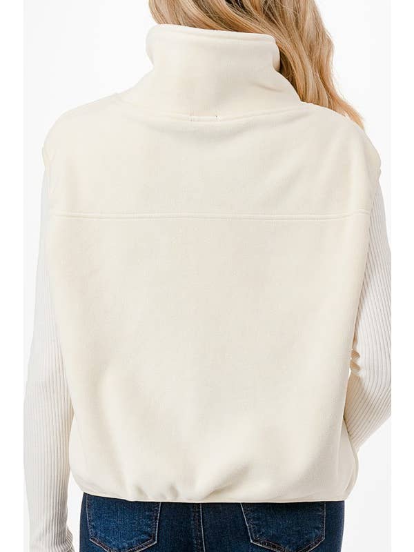 Color 5 - Wholesale Outerwear Vest - Women's - Polar fleece soft contrast pockets fashion zipper vest