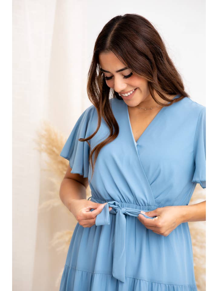 Peony Alley - Vendita all'ingrosso Vestito - Donna - Abito midi tinta unita color ambra15