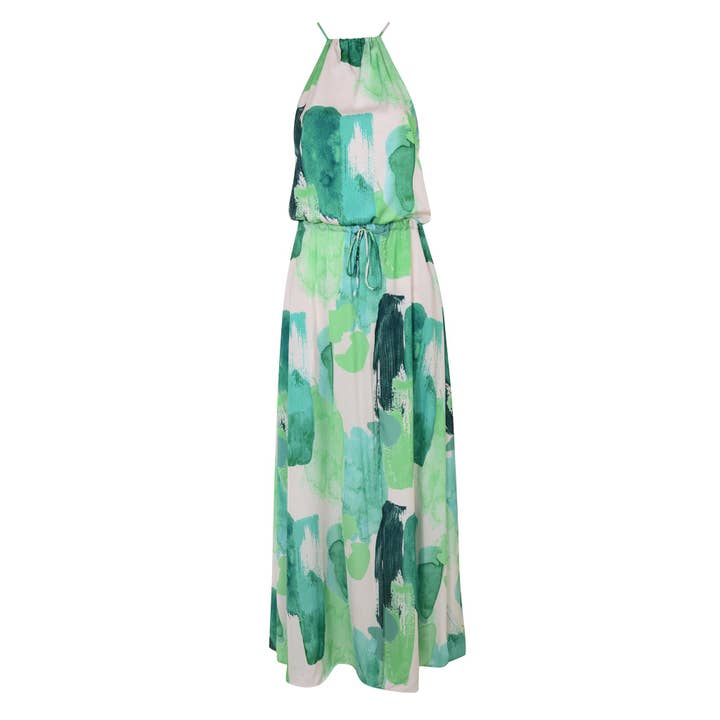 Claire Maxi Dress Green for wholesale by Hues&Co