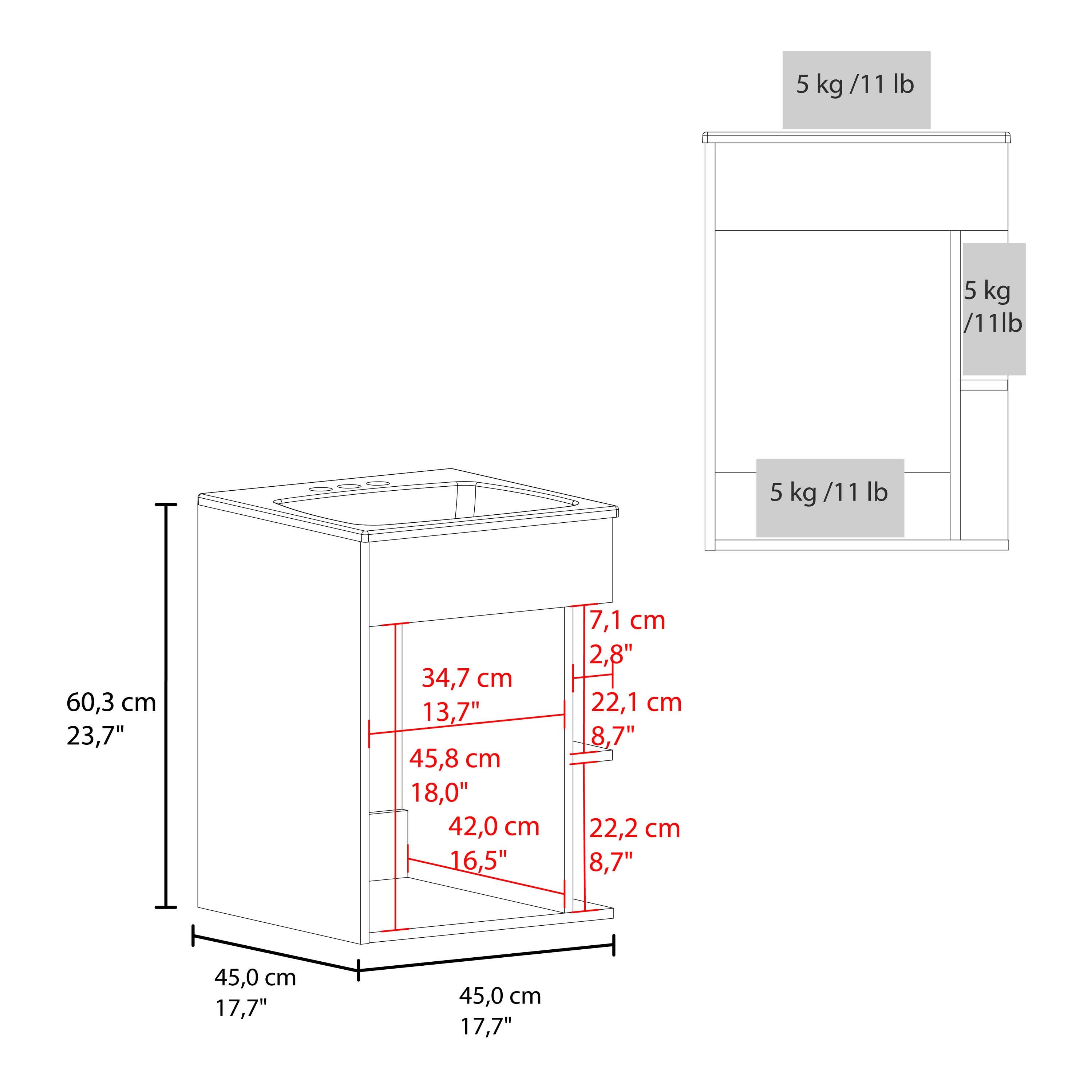 Depot E-Shop - Wholesale Cabinet - Froid Bathroom Vanity, 1 Door, 2 Shelves11